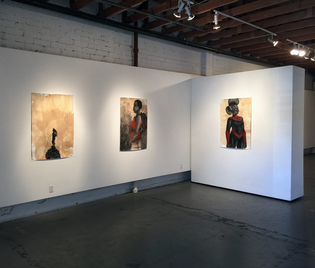 Installation view, 'Robert Pruitt: Flight Risk' at Kolpin Del Rio (click to enlarge)