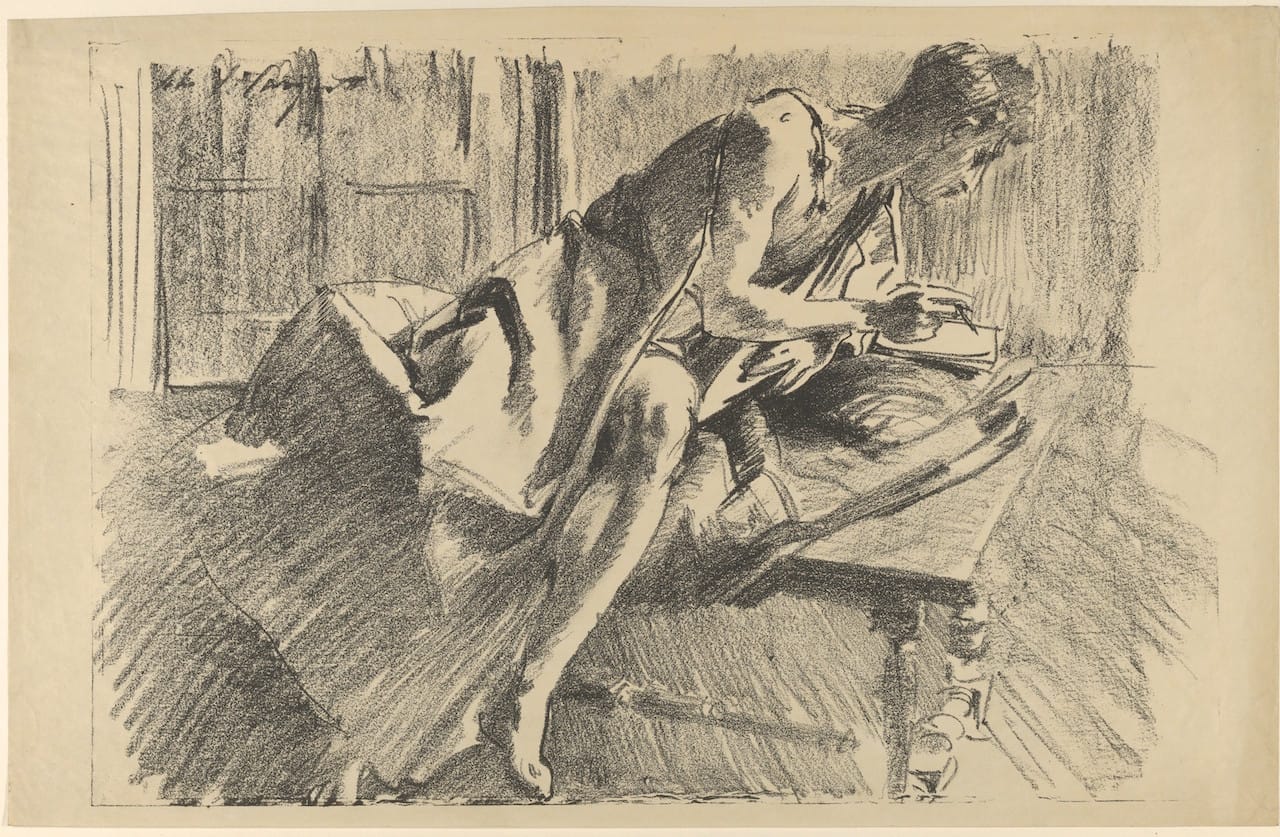Fig. 6. John Singer Sargent (American, 1856–1925). Study of a Young Man, Drawing, 1895. Transfer lithograph; Sheet: 12 5/8 x 19 5/8 in. (32.1 x 49.9 cm). The Metropolitan Museum of Art, New York, Gift of Mrs. Francis Ormond, 1950 (50.558.8)