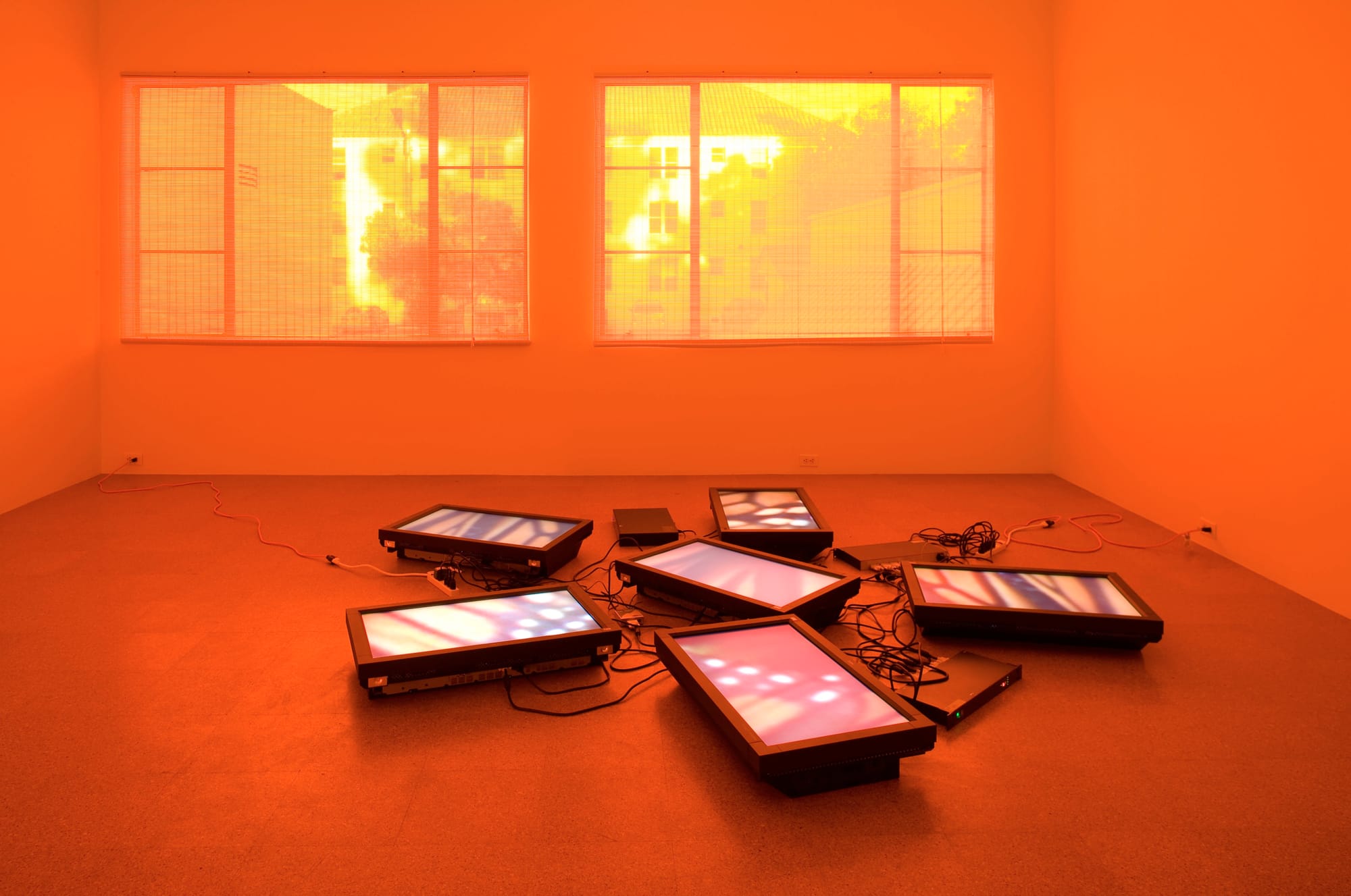 Diana Thater, "Untitled Videowall (Butterflies)" (2008), installation view at 1301PE, Los Angeles (photo courtesy of 1301PE)