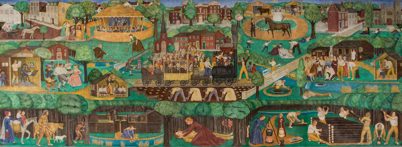 Detail of Ann Rice O’Hanlon's mural in the University of Kentucky's Memorial Hall (photo by Tim Webb, courtesy University of Kentucky)