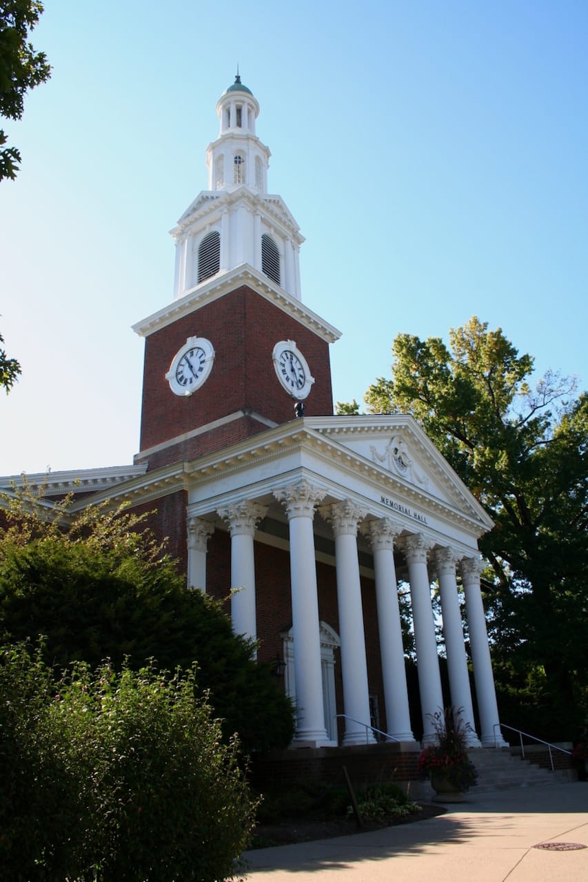 The exterior of the University of Kentucky's Memorial Hall (photo by Triple Tri via Wikimedia)
