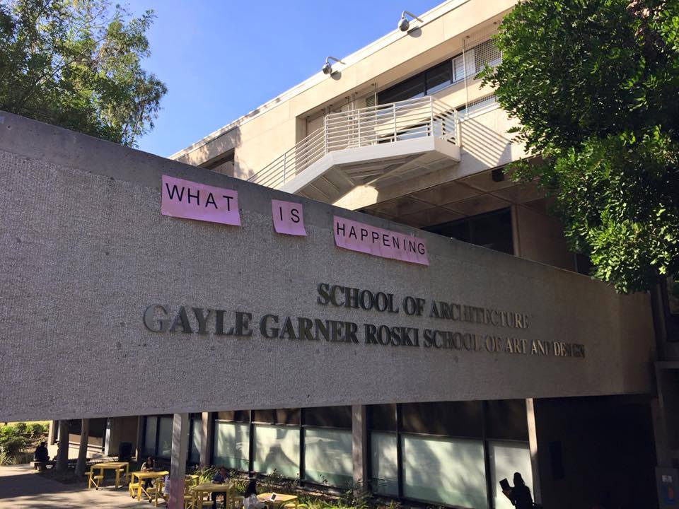 Posters hung outside the Roski School by the Roski Undergrad Collective (via roskiundergrads.tumblr.com)