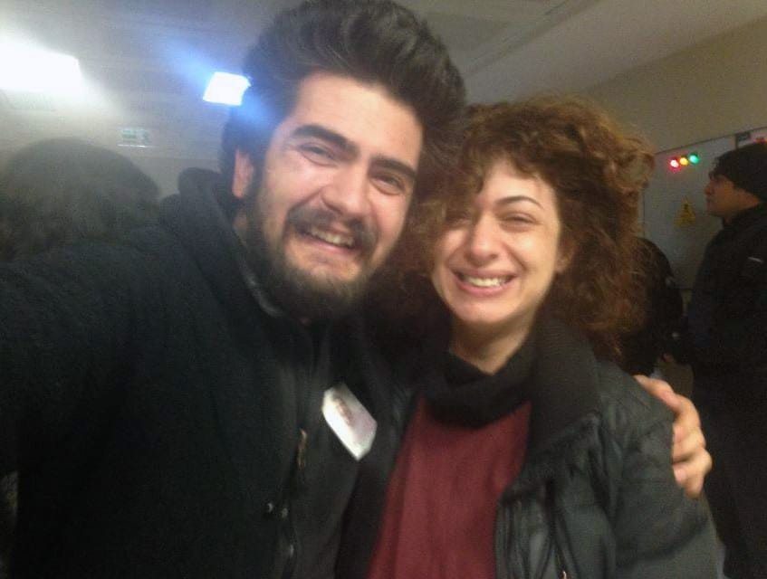 Pinar Ogrenci and Atalay Yeni after their release in Diyarbakir (photo courtesy Atalay Yeni)