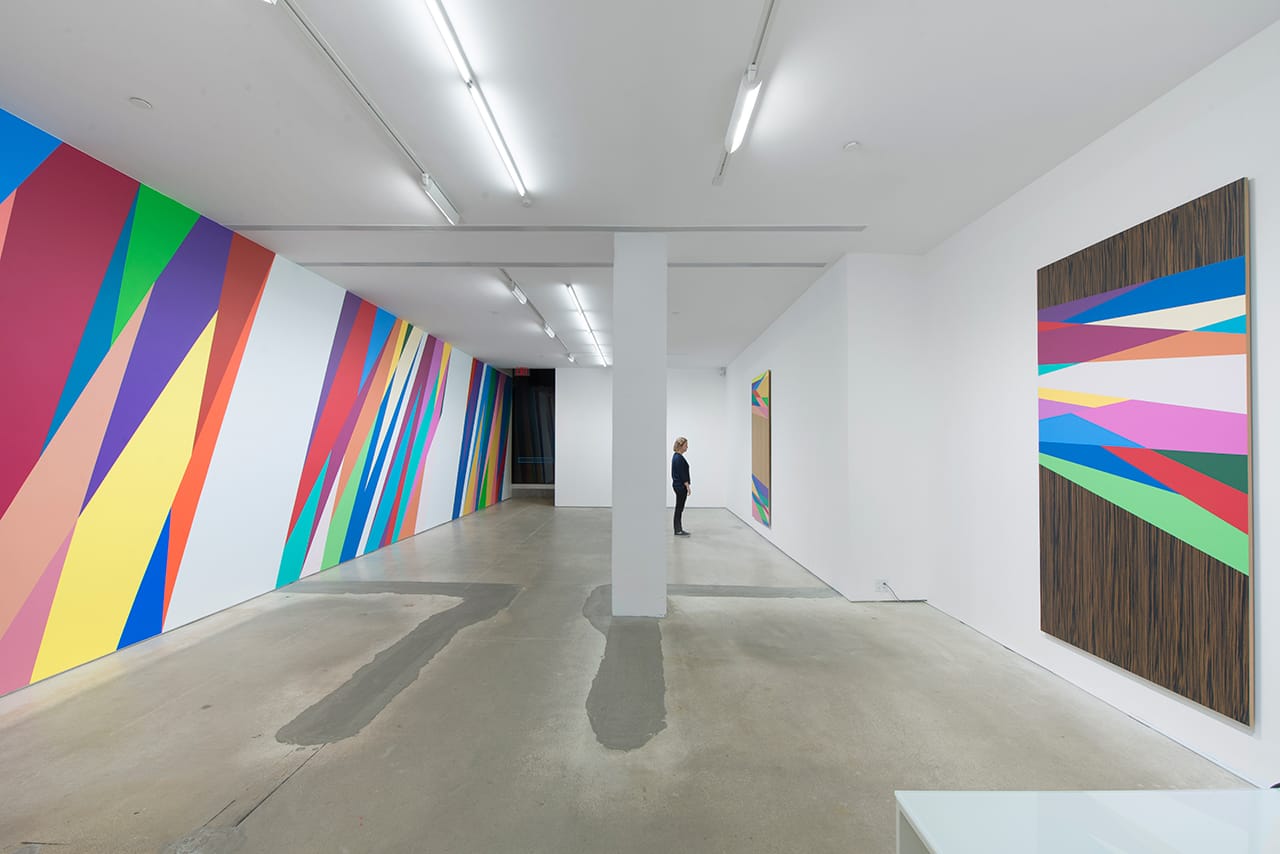 Installation view, 'Odili Donald Odita: The Velocity of Change' at Jack Shainman Gallery (all images © Odili Donald Odita, courtesy the artist and Jack Shainman Gallery, New York) (click to enlarge)