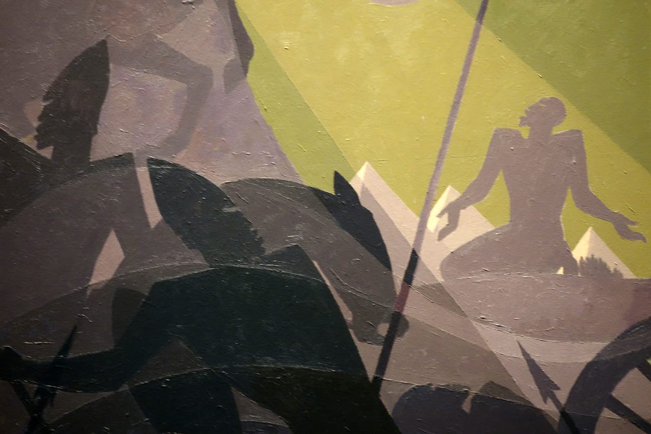 Detail of Aaron Douglas, "Let My People Go" (1935-39), oil on masonite