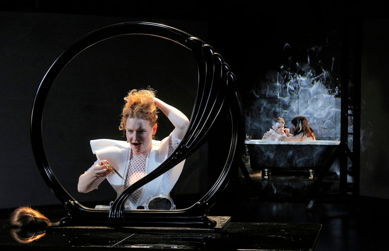 Abigail Fischer, Kyle Bielfield, and Jennifer Charles in 'Angel's Bone'