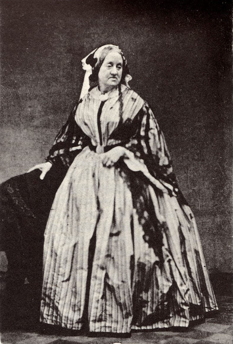 Anna Atkins in an 1861 albumen print (via RPS Yorkshire/Wikimedia) (click to enlarge)