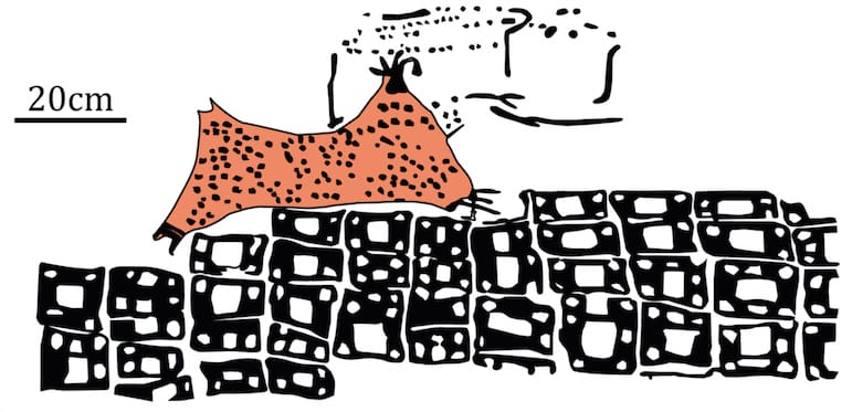 Çatalhöyük mural painting in Turkey, considered the oldest depiction of a volcanic eruption, dated from the 8th/7th millennium BCE