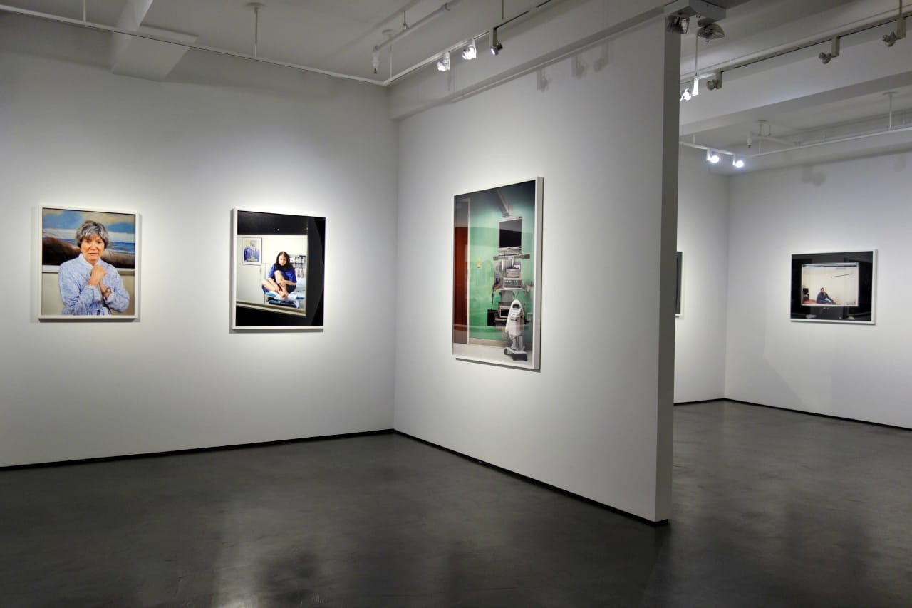 Installation view of 'Bedside Manner' at Benrubi Gallery (photo by the author for Hyperallergic)