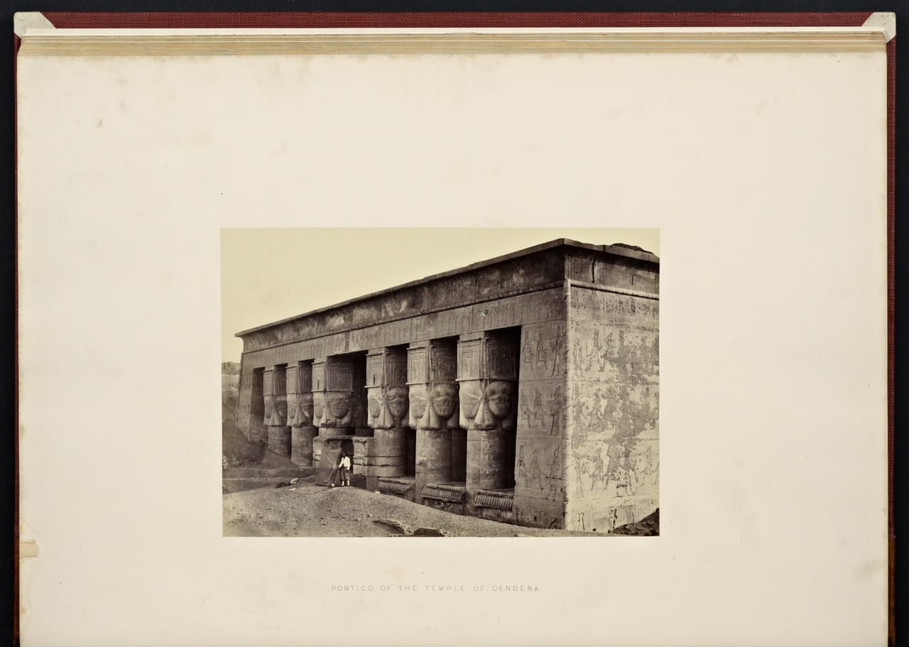 Francis Frith, "Portico of the Temple of Dendera" from "Lower Egypt, Thebes and the Pyramids" (1862)