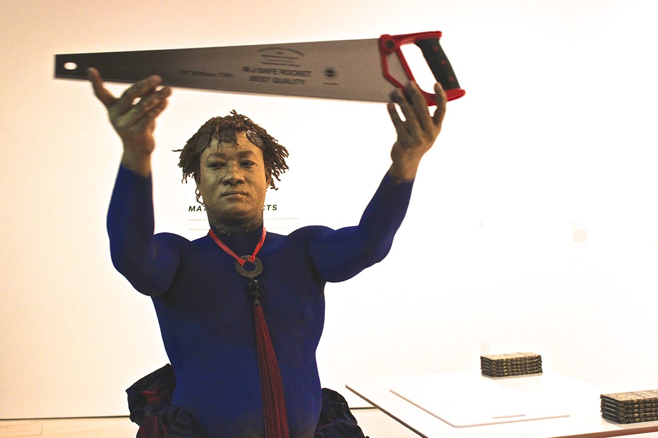 Akoi-Jackson (and volunteers), mid-performance