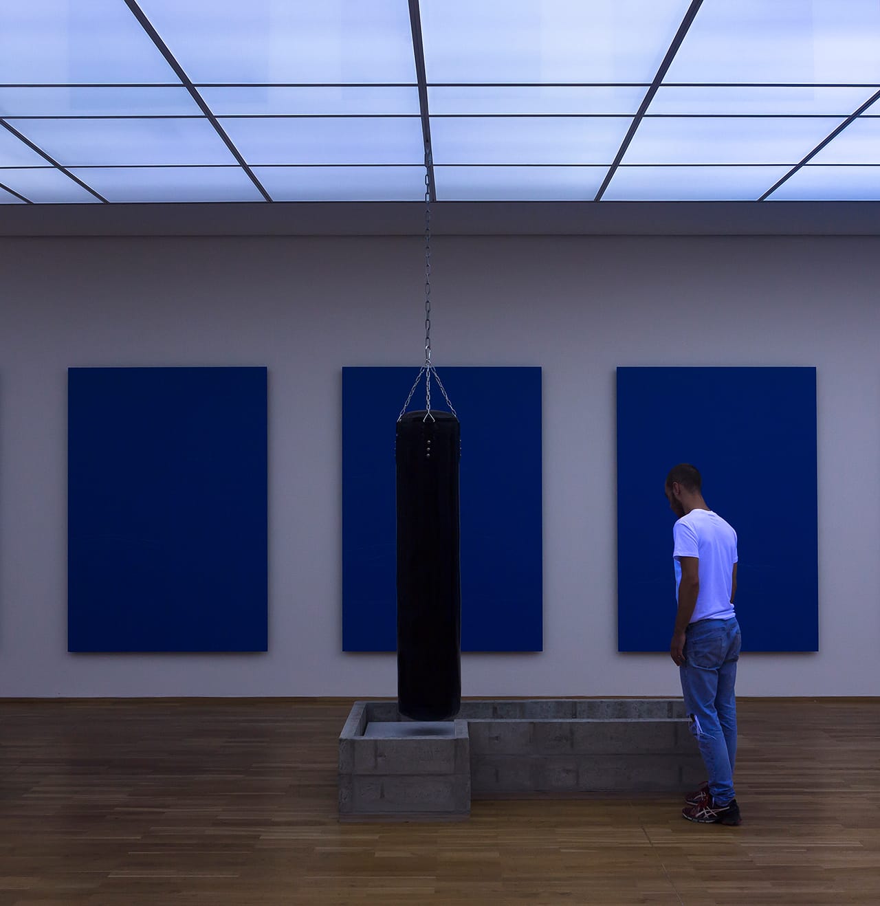 Installation view of Anne Imhof's work in the Preis der Nationalgalerie 2015 exhibition