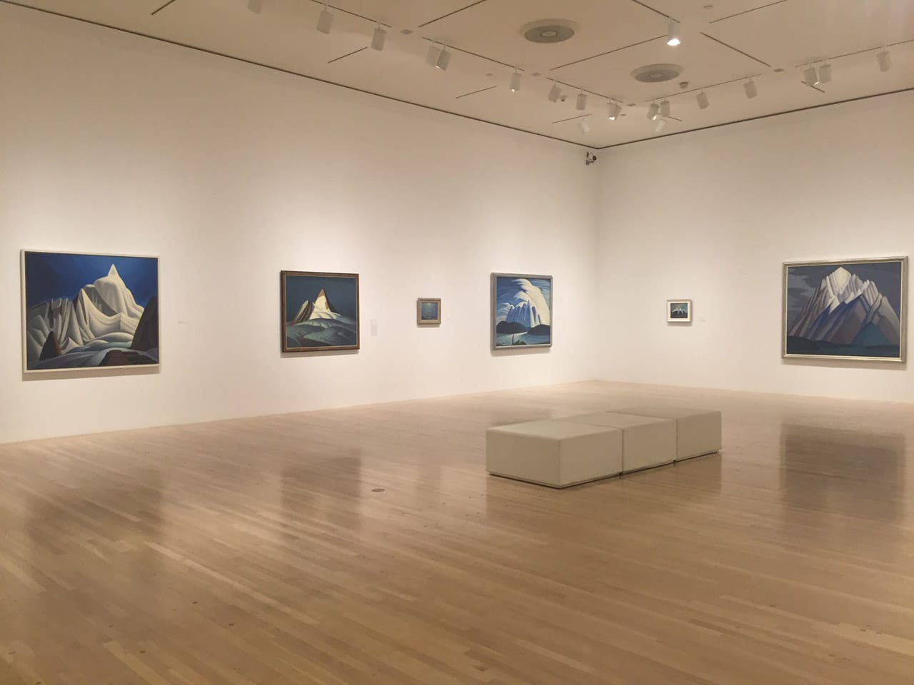 Installation view, ‘The Idea of North: The Paintings of Lawren Harris’ at the Hammer Museum