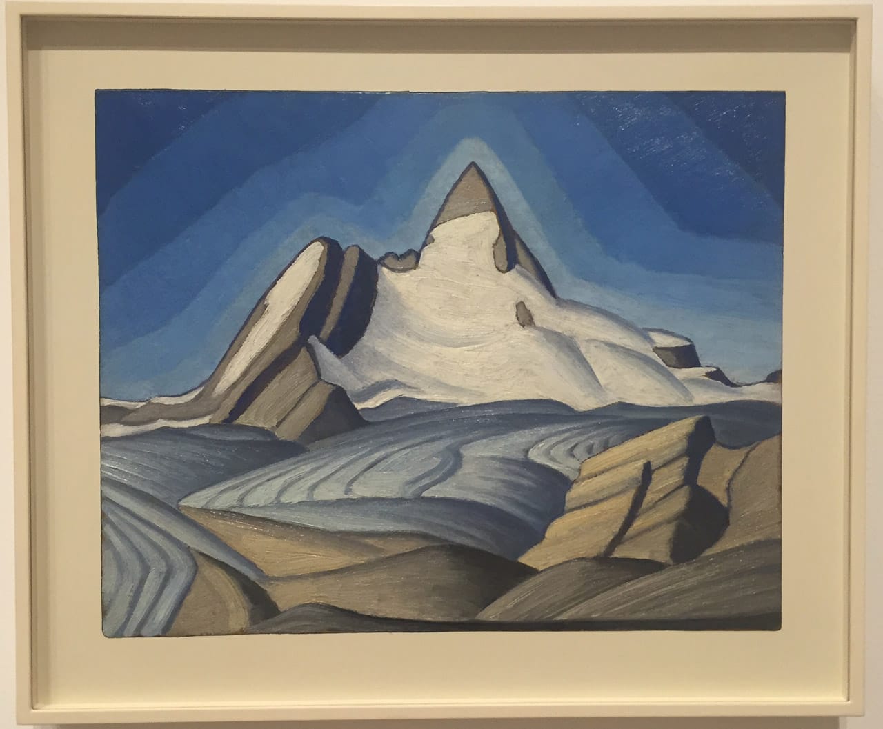 Lawren Harris, "Isolation Peak (Isolated Peak above Yoho National Valley, Rocky Mts.)" (c. 1929), oil on beaverboard, Private Collection