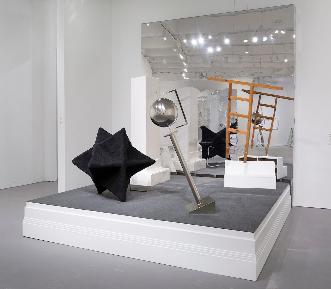 Installation view of 'Shana Lutker: Le “NEW” Monocle, Chapters 1–3' at the Hirshhorn Museum and Sculpture Garden, with "Chapter 1: The Bearded Gas" (2013) (photo by Cathy Carver, courtesy the Hirshhorn Museum and Sculpture Garden)