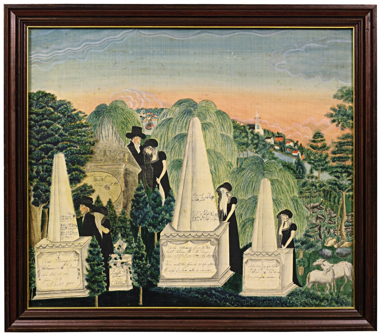 McQueen Mourning Picture, Anonymous (Possibly Lydia Royse's School) (1823, Hartford, Connecticut)