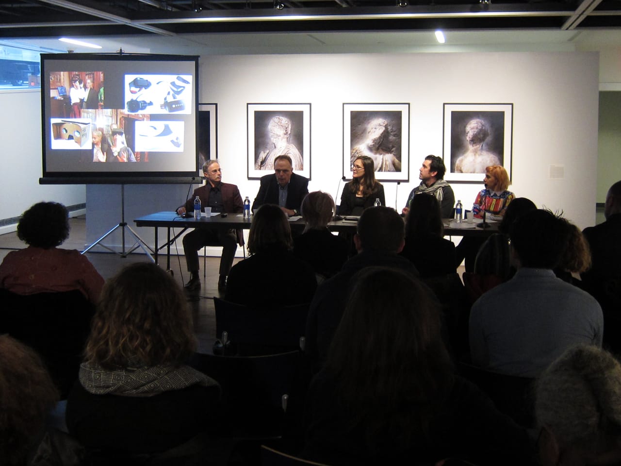 Panelists speaking at the symposium, "The Future of the Past: Digitizing Cultural Property in an Era of Destruction," held at John Jay College on January 22 (photo by the author for Hyperallergic)