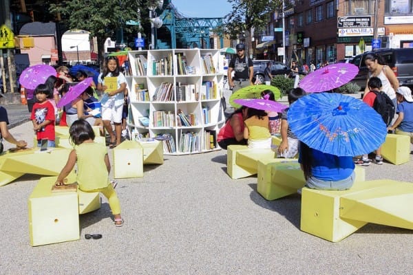 Projects at the Corona Plaza. Image via the Queens Museum