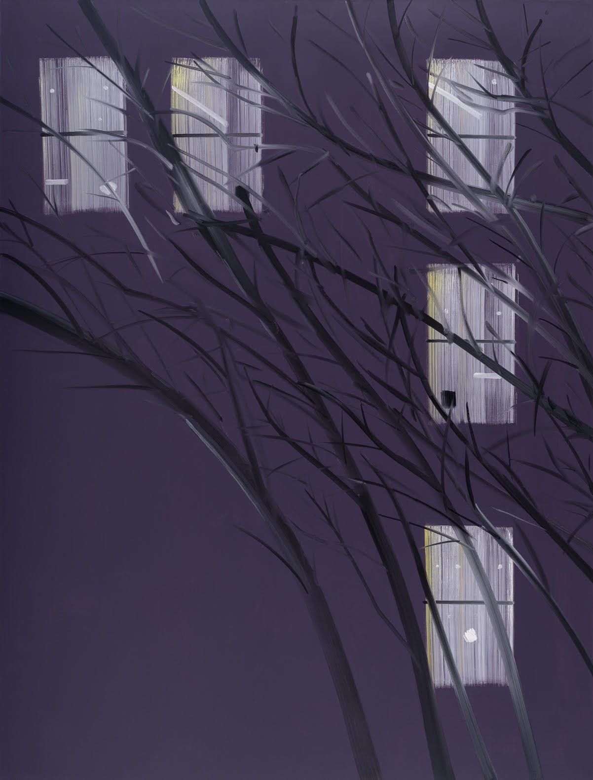Alex Katz, "Purple Wind" (1995), oil on linen. 126 x 96" (320 x 243.8 cm). (Collection of Alex Katz)