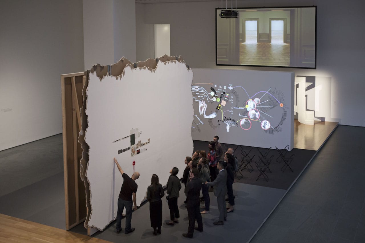Walid Raad, "Scratching on things I could disavow: Walkthrough" (2015), part of 'Walid Raad' at the Museum of Modern Art through January 31 (© 2015 The Museum of Modern Art, New York; photo by Julieta Cervantes)