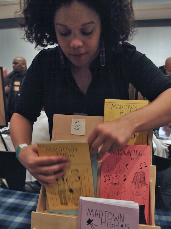 Whit Taylor with her Madtown High comics (click to enlarge)