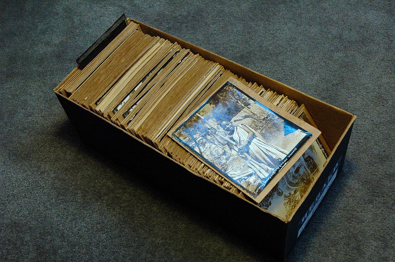The box that inspired this exhibition held 127 envelops, each with a developed photograph and its negative