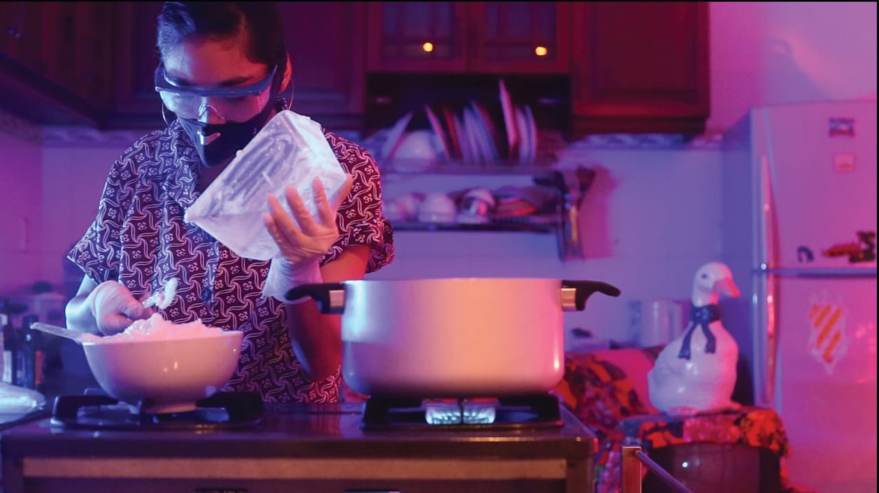 Artist in residence, Nguyen Thuy Tien, in her studio for San Art Laboratory, Session 7, 2015. All images courtesy San Art.