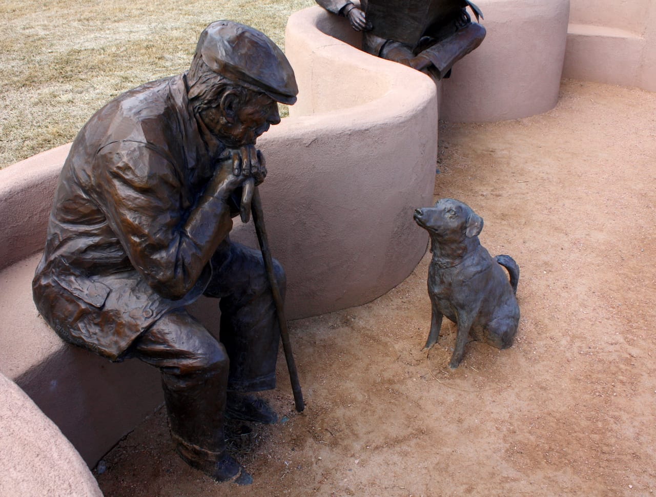 Detail of Glenna Goodacre's "Park Place" featuring the stolen bronze dog (photo by PatrickRohe/Flickr)
