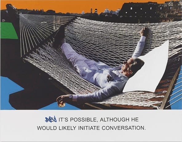 John Baldessari, "It's Possible, Although..." (2015) (Courtesy the Artist, Marian Goodman Gallery and Sprüth Magers, via spruethmagers.com)