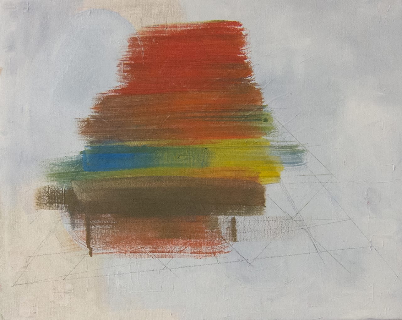 Sharon Butler, “Goethe Color Triangle” (2015), oil on canvas, 16 x 20 inches (click to enlarge)