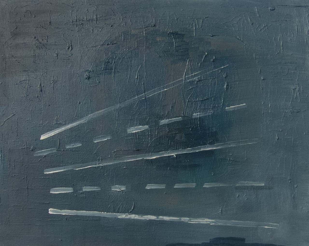 Sharon Butler, “Tornado Warning” (2015), oil on canvas, 16 x 20 inches