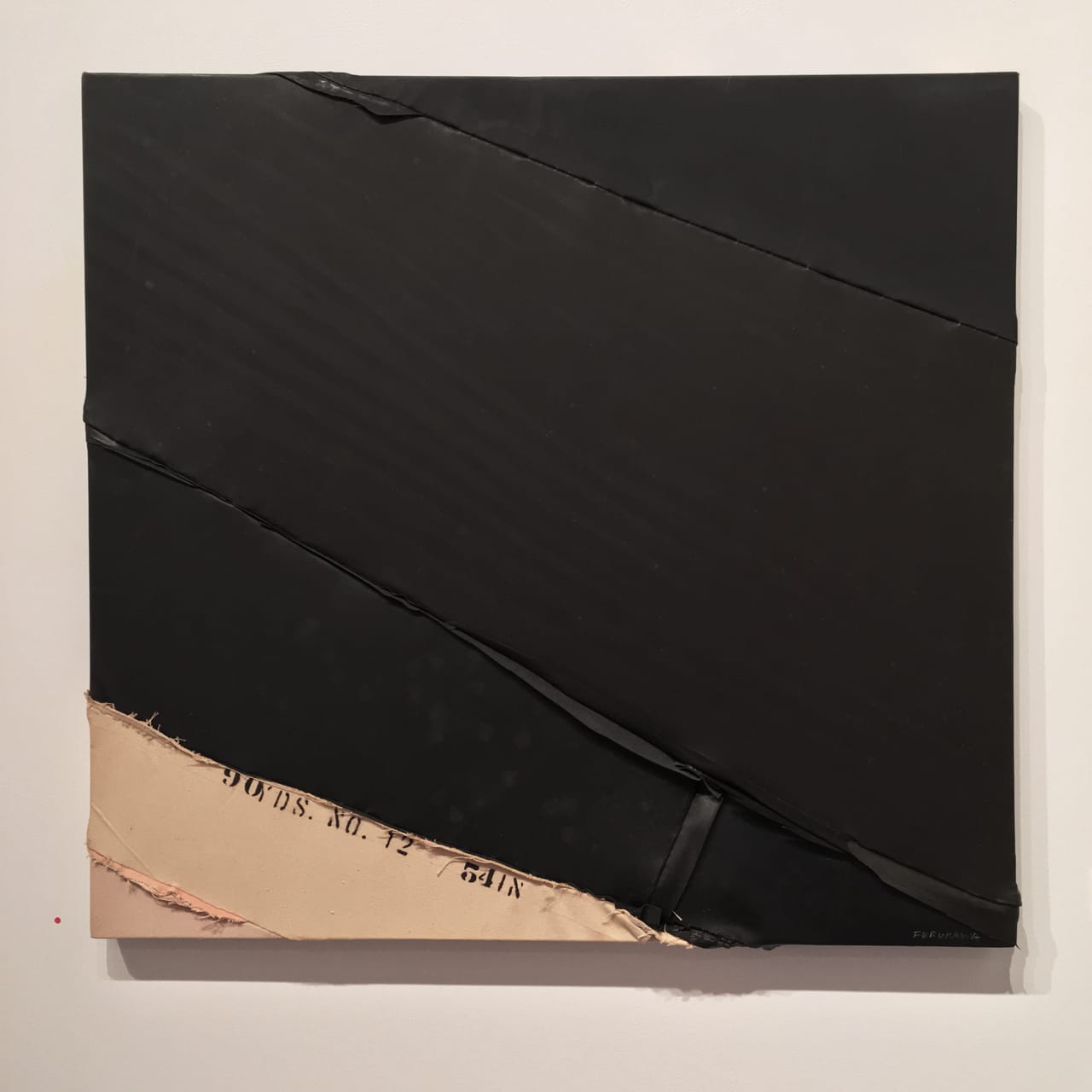 "C-6" (1976), Canvas, rubber, and thread of canvas, 35 x 35.25 in. (Image courtesy the author for Hyperallergic) 