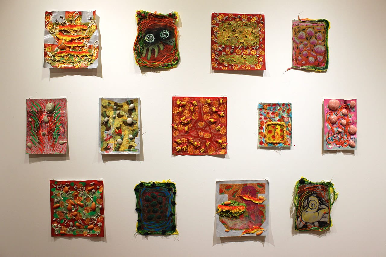  Collection of mixed media works on paper, Kari Cholnoky Cholnoky3A - Skeleton, 2015, Mixed media on paper, 12 1/2" x 12