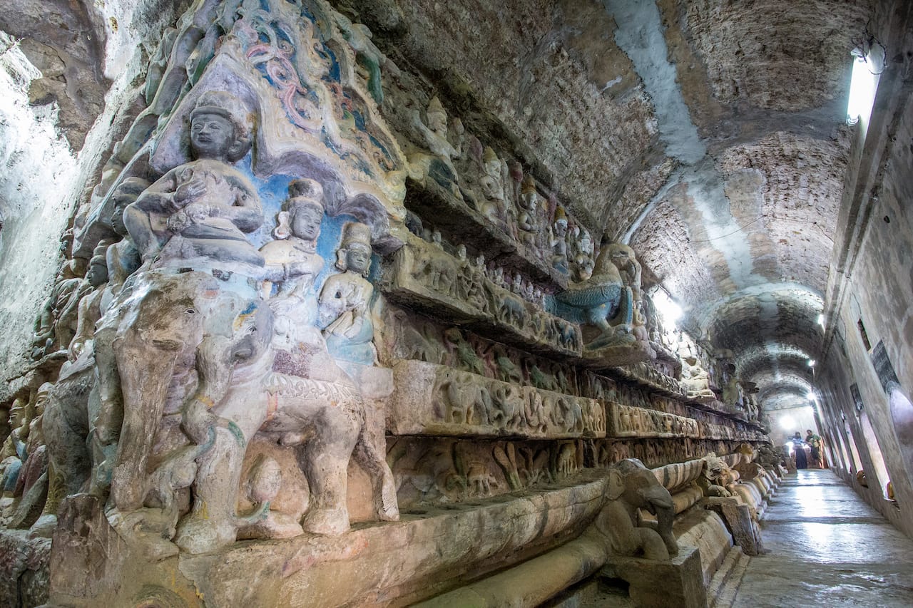 Inside one of the temples in Mrauk-U (photo by Anne Dirkse/Flickr)