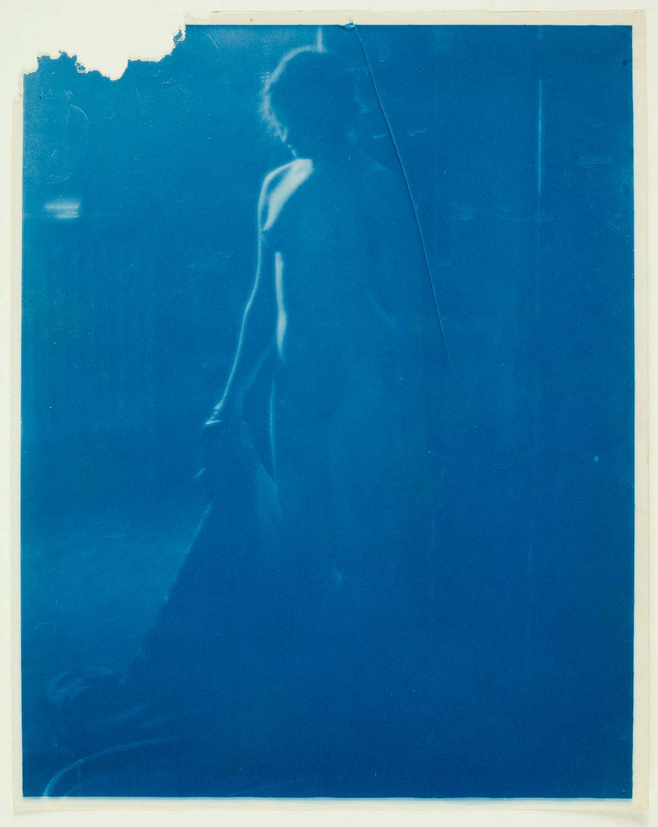 Haviland, Paul Burty; French; American; 1880-1950; Florence Peterson Nude, Turned to her Left; Recto; 1909-1910; photograph; cyanotype; sheet: 25.4 × 20.3 cm (10 × 8 in.); Worcester Art Museum; E.34.15.2; No known rights restrictions.
