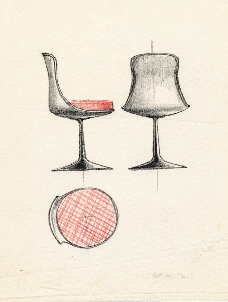 The “Pedestal” chair designed by Eero Saarinen (© Eero Saarinen Collection (MS 593), Manuscripts and Archives,Yale University Library)