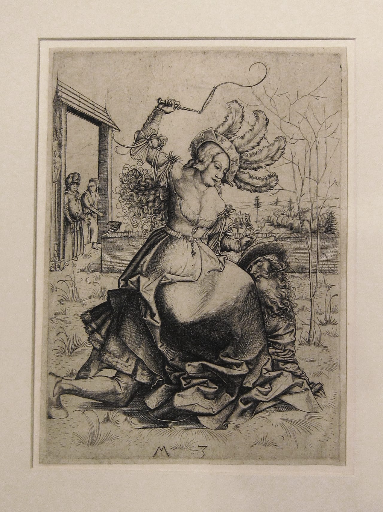 Engraving from Master M.Z.'s "Aristotle and Phyllis" (c. 1500)