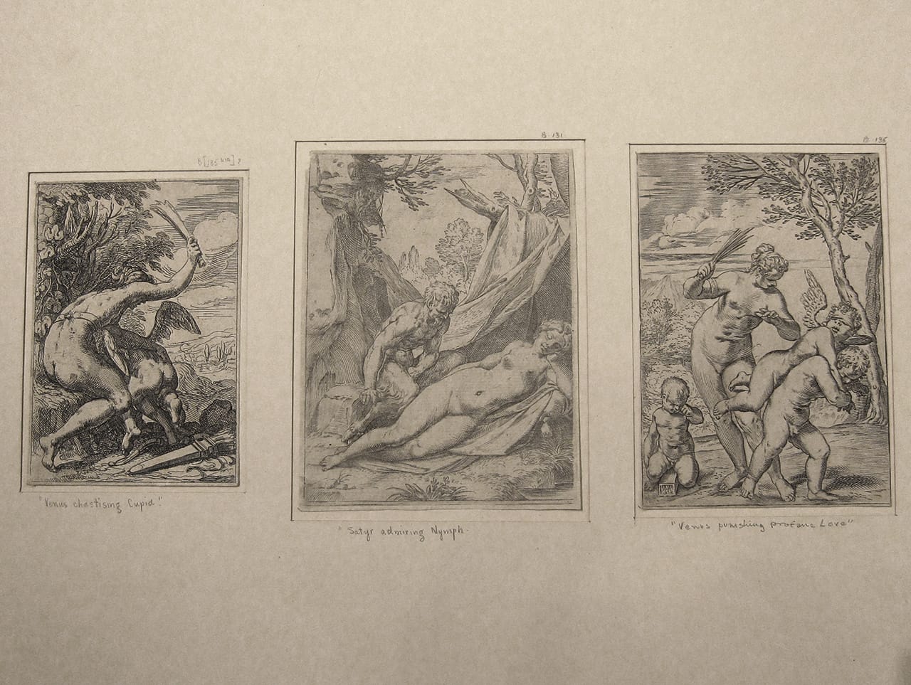 Engravings from Agostino Carracci's "Lascivie" (1585-1600)