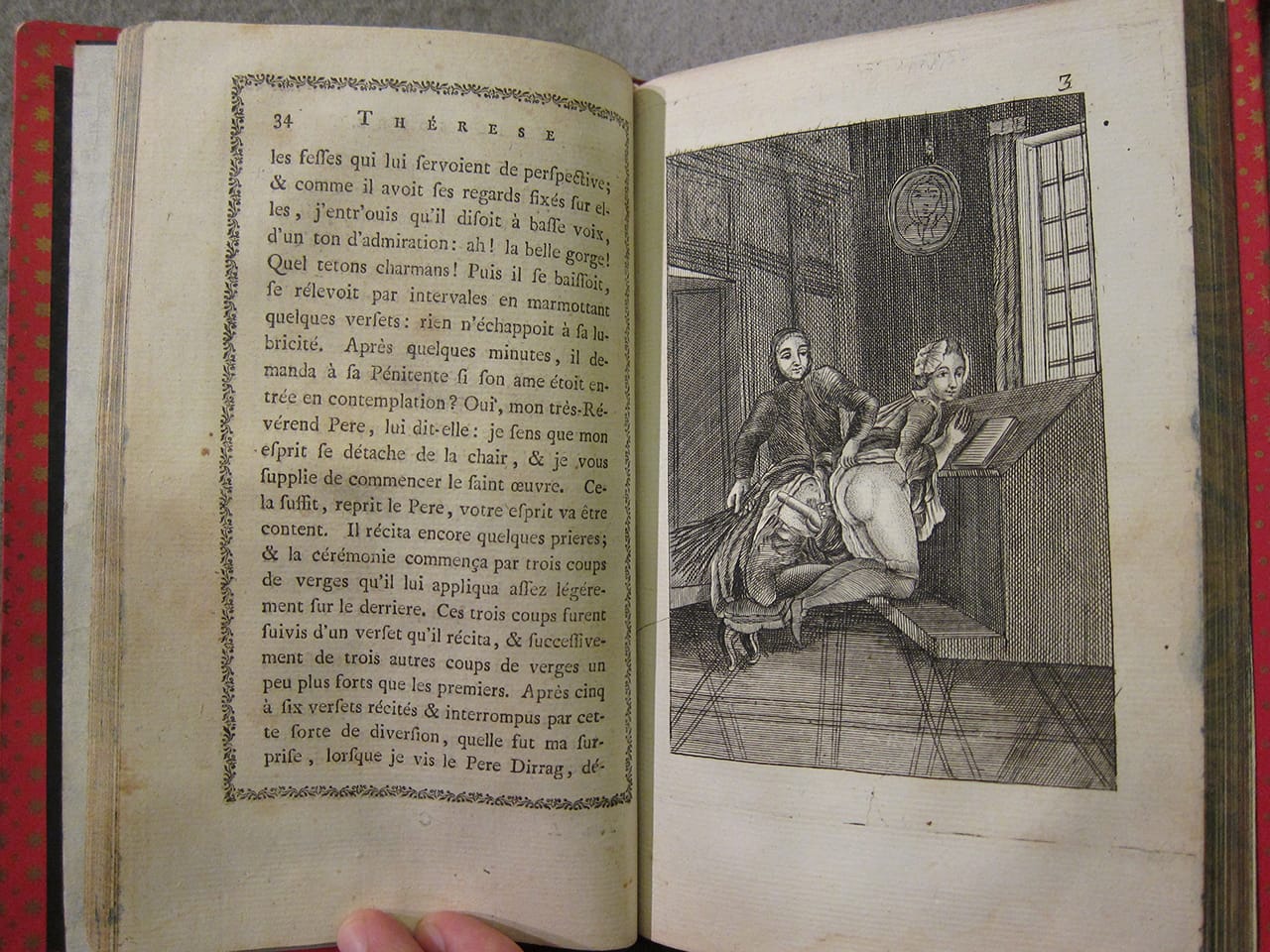 Illustration from "Thérese philosophe, ou, Mémoires pour servir à l'histoire du P. Dirrag, & de Mademoiselle Eradice" (1748?)