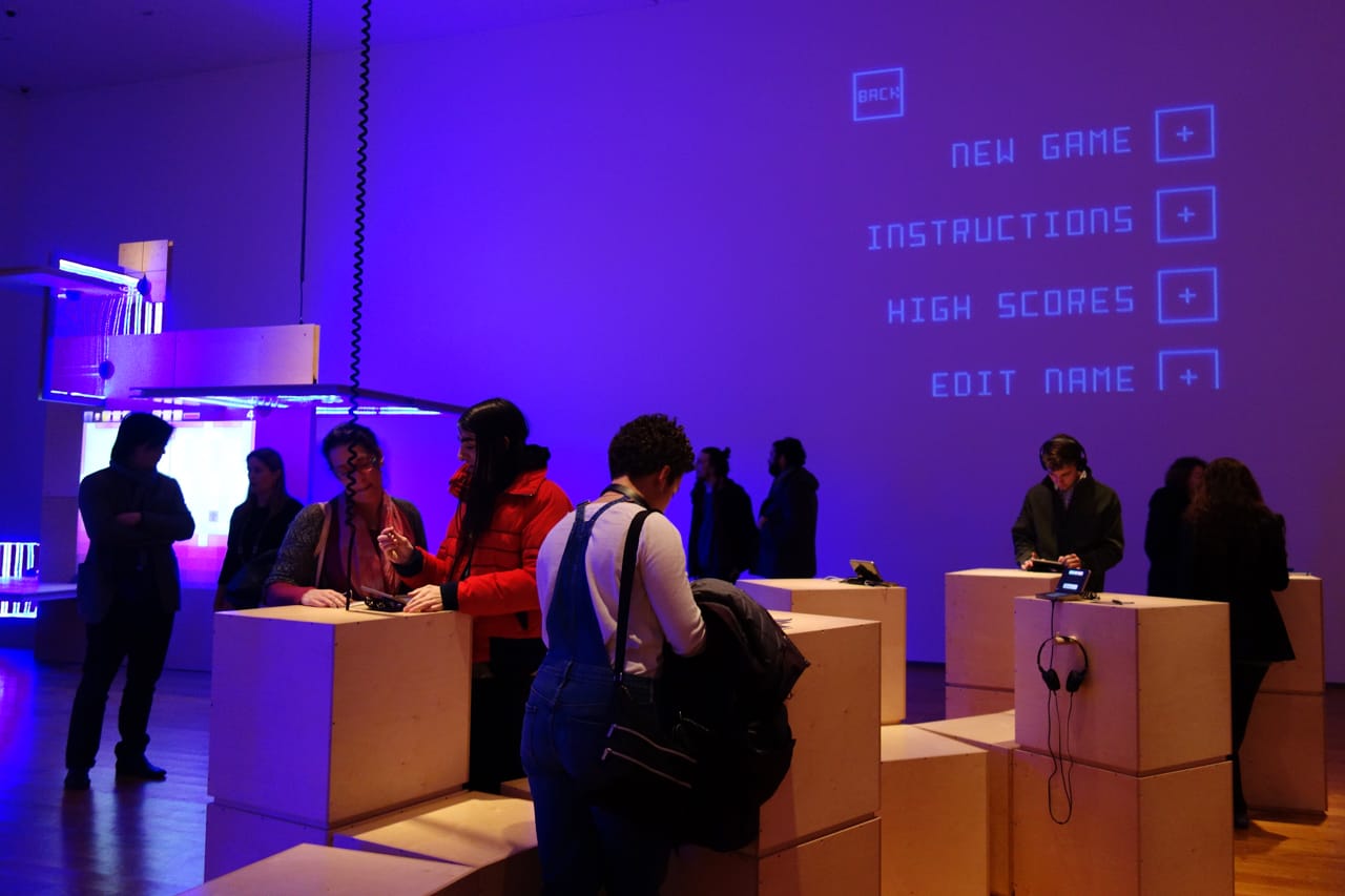 Installation view of 'The Game Worlds of Jason Rohrer' (photo by the author for Hyperallergic)