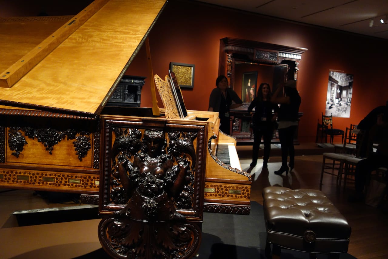 The 1882 Steinway with case by George A. Schastey installed at the Metropolitan Museum of Art (photo by the author for Hyperallergic)