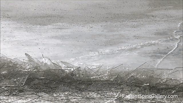 The strangely satisfying scene was filmed by Dawn LaPointe of Radiant Spirit Gallery captured these icy shards on Lake Superior and they're mesmerizing. Video here. (via Colossal)