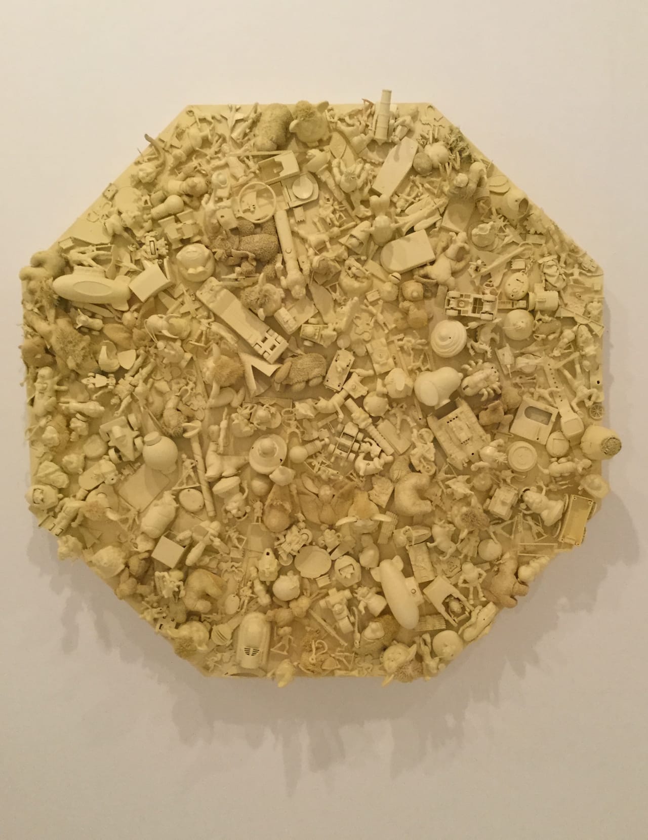 Margaret Roleke, “McDonaldland”, 2014. Plastic toys, plywood, paint.