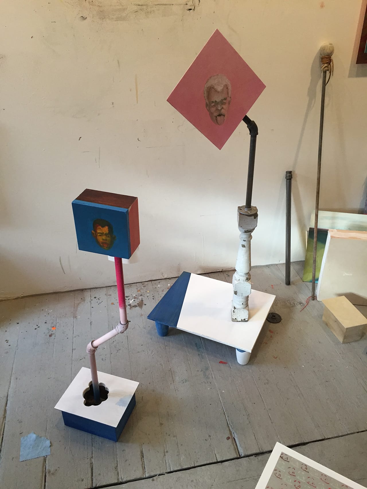 Paintings in the artist's studio