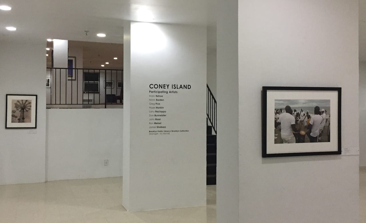 Installation view of 'Coney Island' at the Valentine Museum of Art at the Philip Howard Apartments (photo by the author for Hyperallergic)