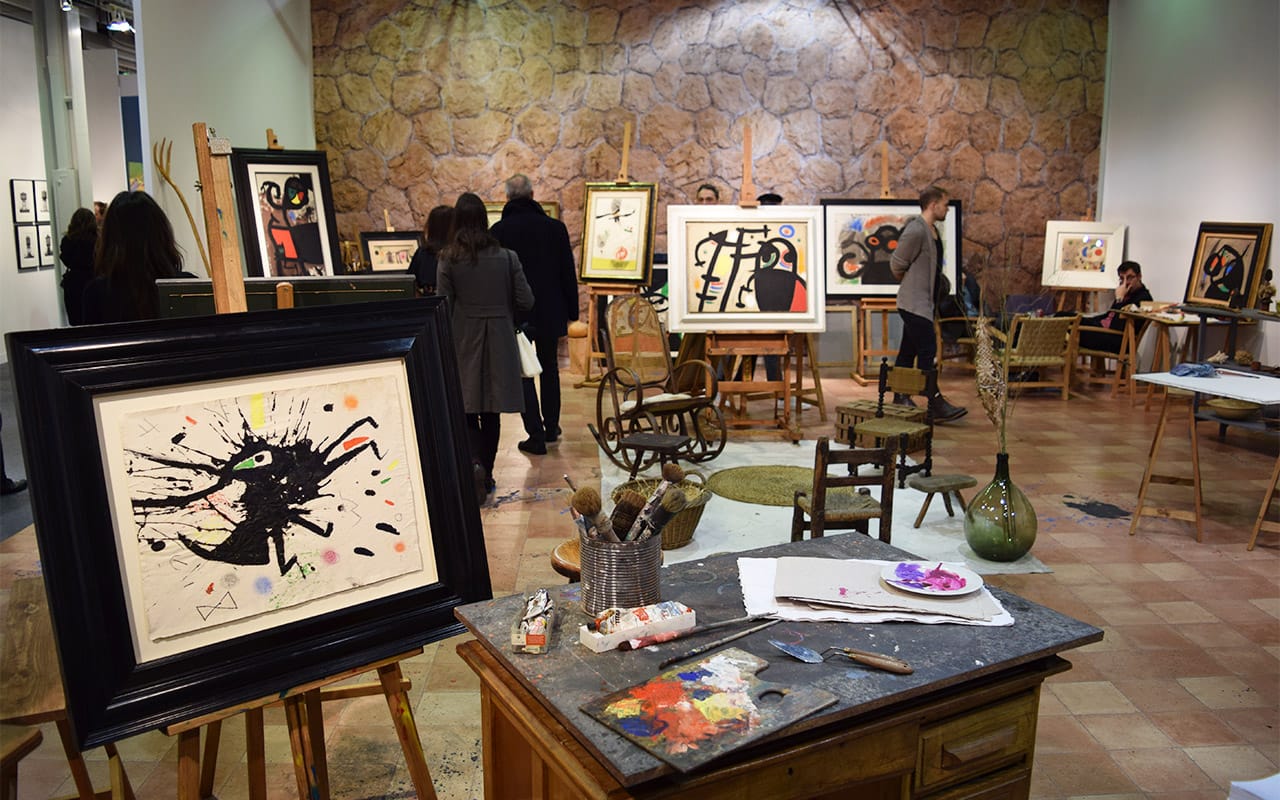 Installation view of 'Miró's Studio' in the Mayoral booth at the 2016 Armory Show