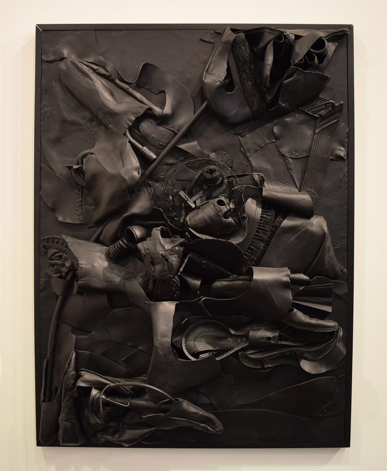 Nancy Grossman, "Black Lavascape" (1994–95) in the Michael Rosenfeld Gallery booth at the 2016 Armory Show