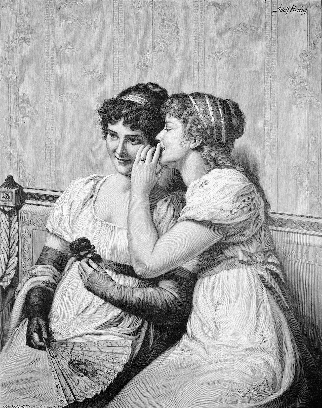 Adolf Hering, "The Sweet Secret" (1892) (image <a href="https://commons.wikimedia.org/wiki/File:Ein_s%C3%BC%C3%9Fes_Geheimnis_von_Adolf_Hering,_1892.jpg" target="_blank">via Wikipedia</a>)