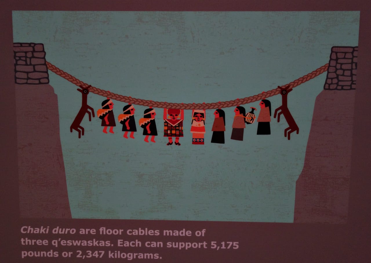 The Inca rope bridge in 'The Great Inka Road: Engineering an Empire' at the National Museum of the American Indian in Washington, DC