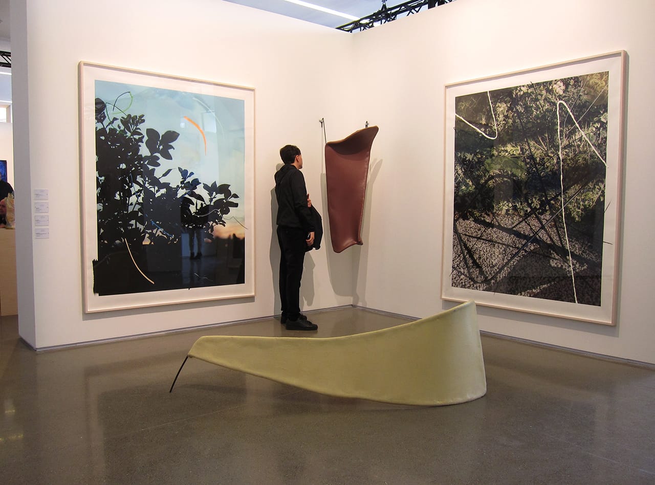 Photographs by Sam Falls and sculptures by Olga Balema at Hannah Hoffman Gallery